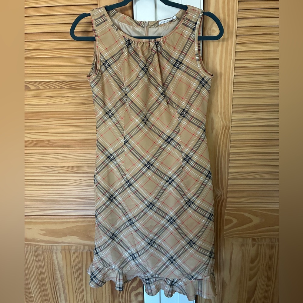 L’ara Filare Plaid Sleeveless Dress size 6 designer inspired style